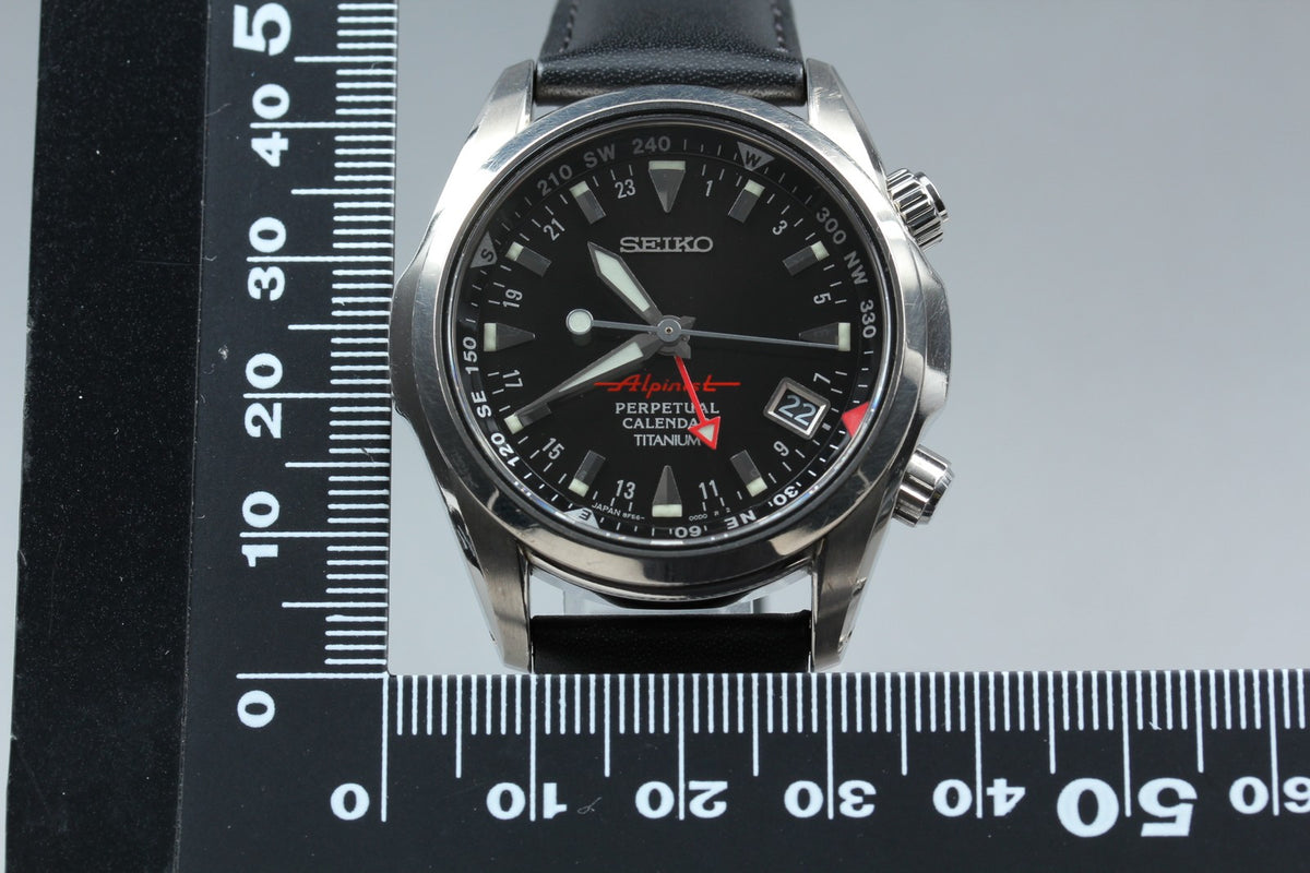 SEIKO Alpinist 8F56-00D0 SBCJ019 Perpetual Calendar Titanium Men's Watch JAPAN