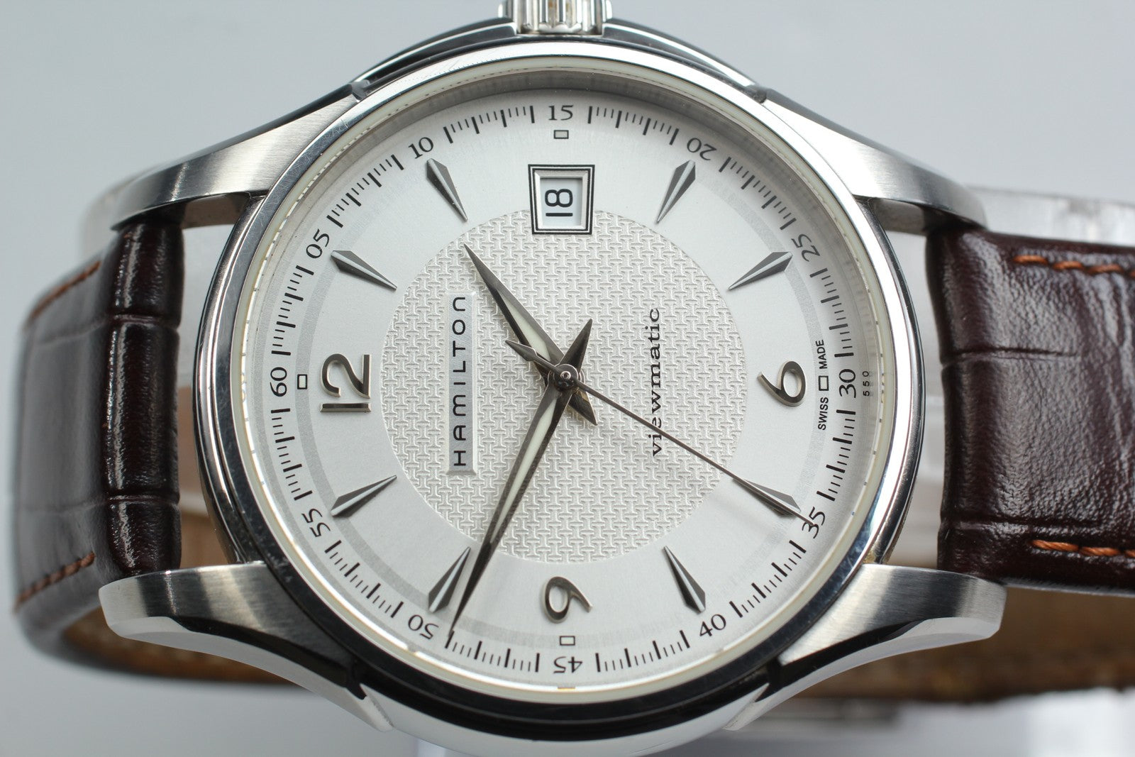 Hamilton Jazzmaster H325150 Silver Automatic Date Men's Watch 40mm JAPAN Box