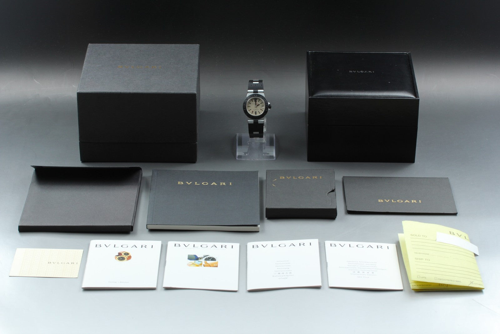 New Batt Vintage BVLGARI Aluminum Date AL32TA Quartz Unisex Watch 32mm JAPAN Box