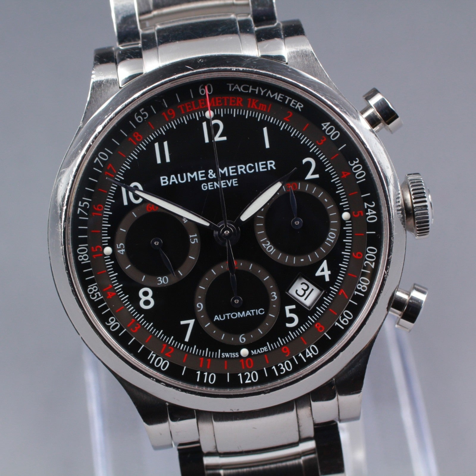Baume & Mercier Capeland 65726 Black Chronograph Automatic Men's Watch 42mm JP