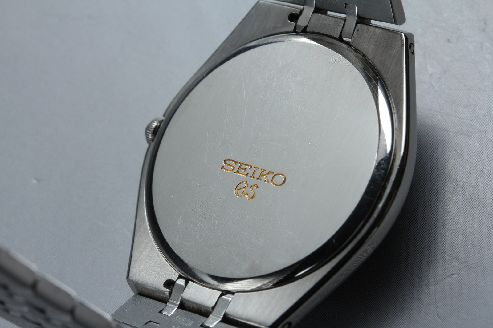 New Batt GRAND SEIKO 9587-8000 SBGS003 Silver Quartz Date Boy's Watch 36mm JAPAN