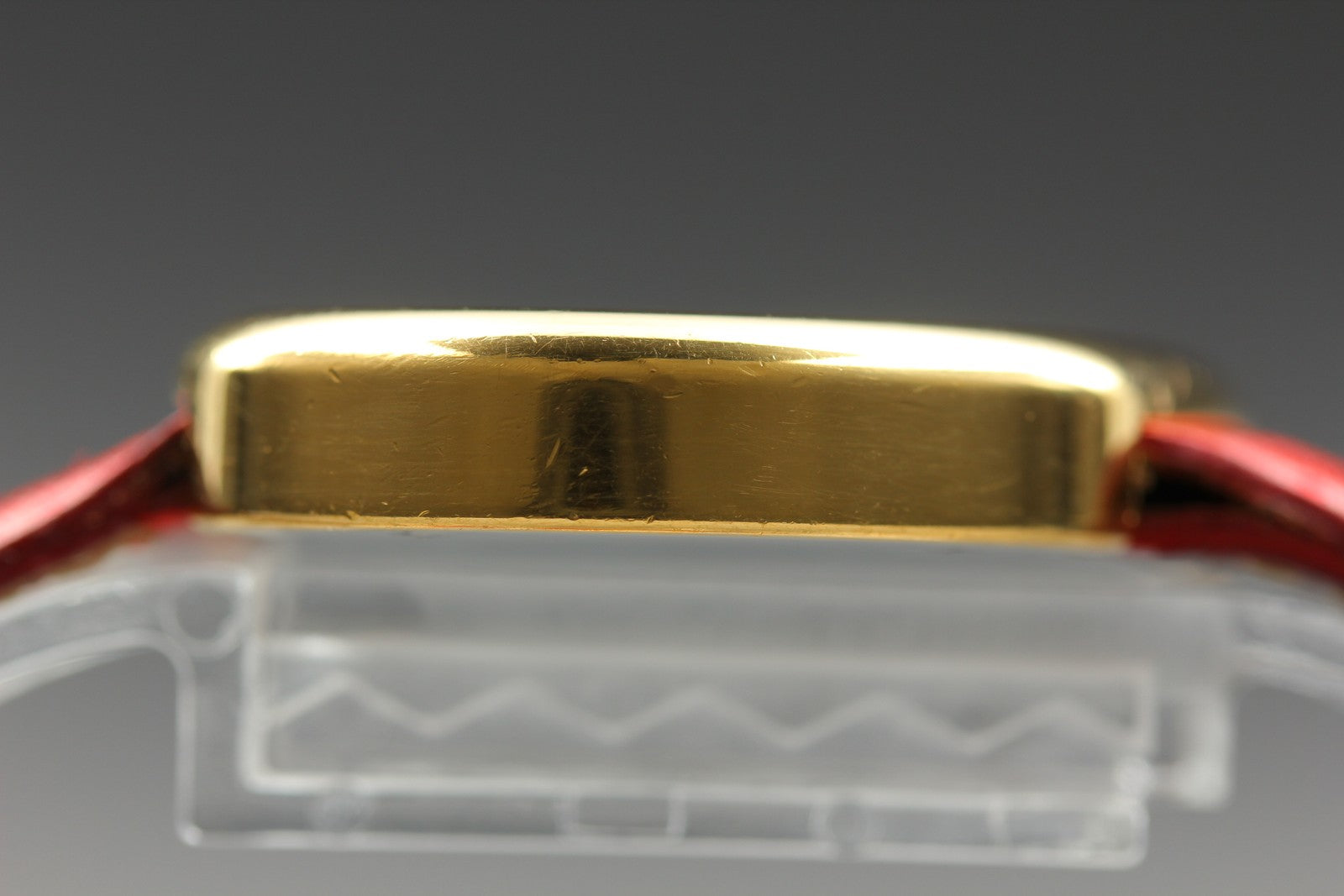 Vintage Yves Saint Laurent Heart Gold Red Leather 30mm Women's Watch Quartz
