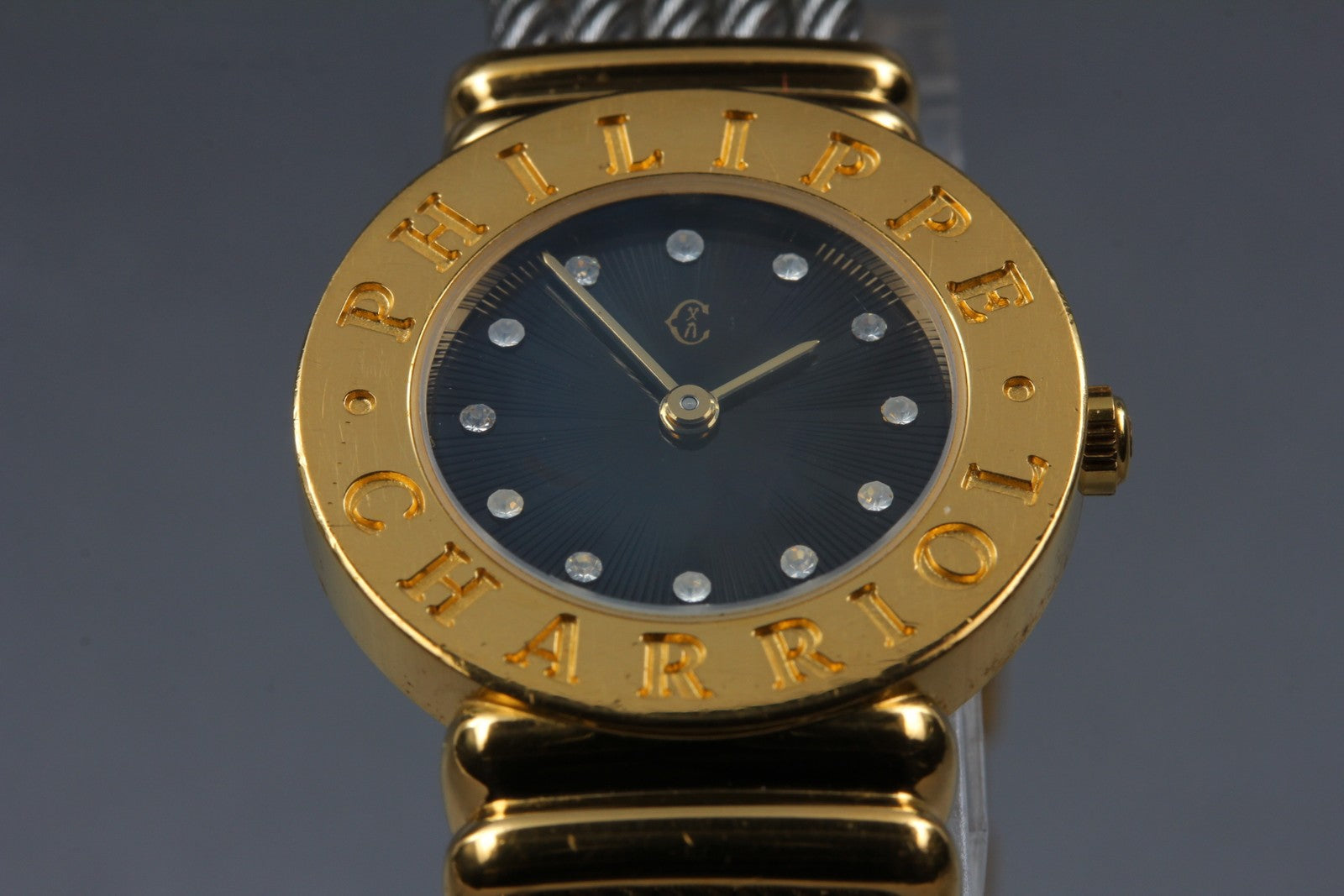 PHILIPPE CHARRIOL St.Tropez Black Dial 12 Stones 28.8.1329 24mm Qz Women's Watch