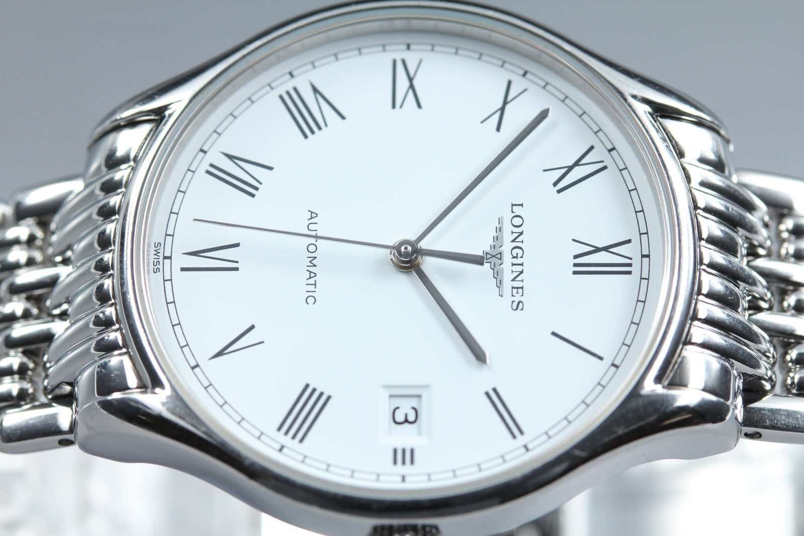 LONGINES Lyre L4.860.4 Automatic Date White Dial Men's Watch 35mm JAPAN Exc+5