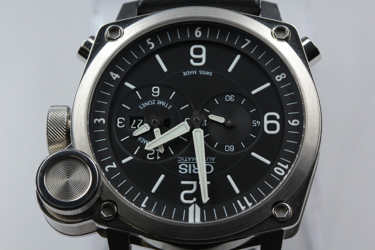 ORIS BC4 Flight Timer 7615 Automatic Black Dial Men's Watch 43mm JAPAN