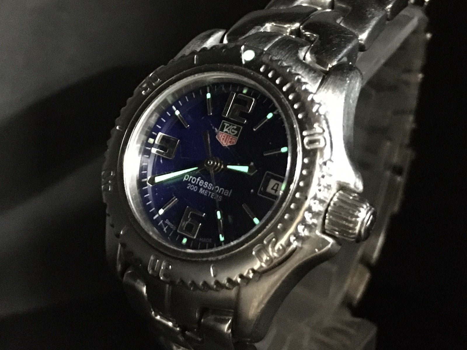 TAG Heuer Professional WT1413 Quartz Blue Dial Women's Watch 26mm JAPAN Box