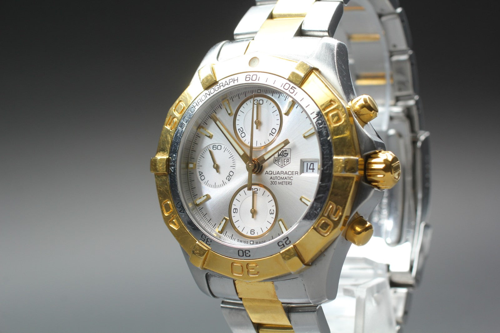 TAG Heuer Aquaracer CAF2120 Automatic Chronograph Men's Watch 42mm Exc+5 w/Paper