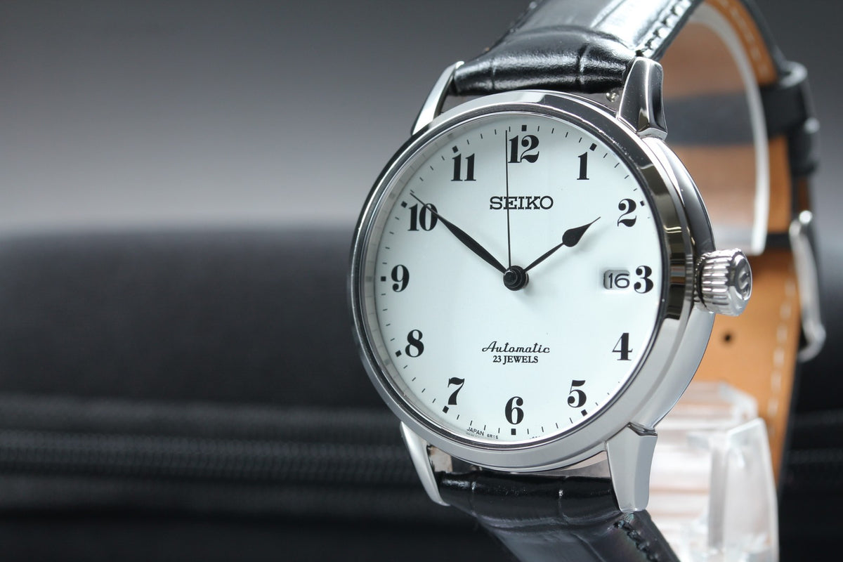 SEIKO Presage 6R15-02Z0 SARX027 AT Enamel Dial White Black 38mm Mens Watch JAPAN
