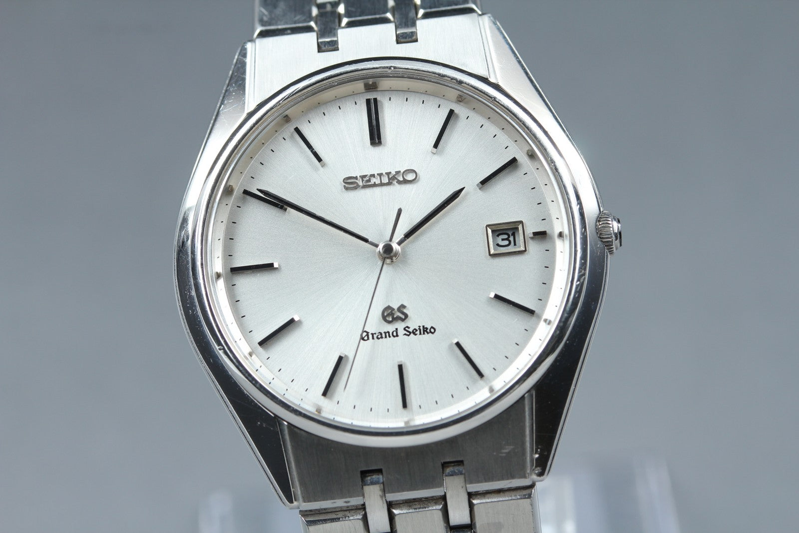 New Batt GRAND SEIKO 9587-8000 SBGS003 Silver Quartz Date Boy's Watch 36mm JAPAN