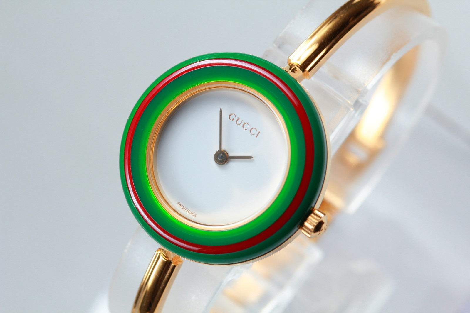 New Batt Gucci Change Bezel 11/12.2 12Color Women's White Quartz Watch JP