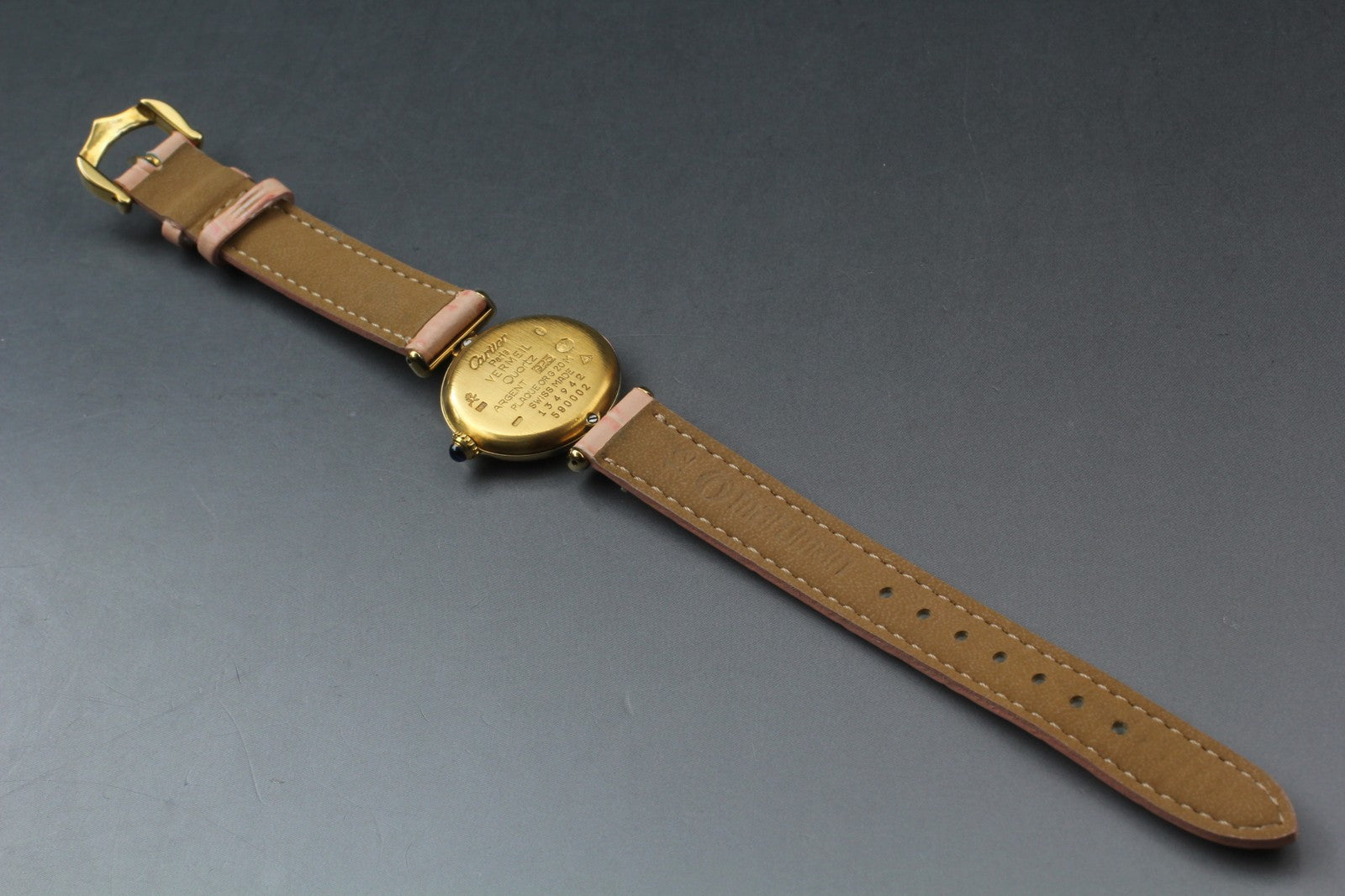 Vintage Cartier Must Colisee Vermeil 590002 Gold Pink 23mm Women's Quartz Watch