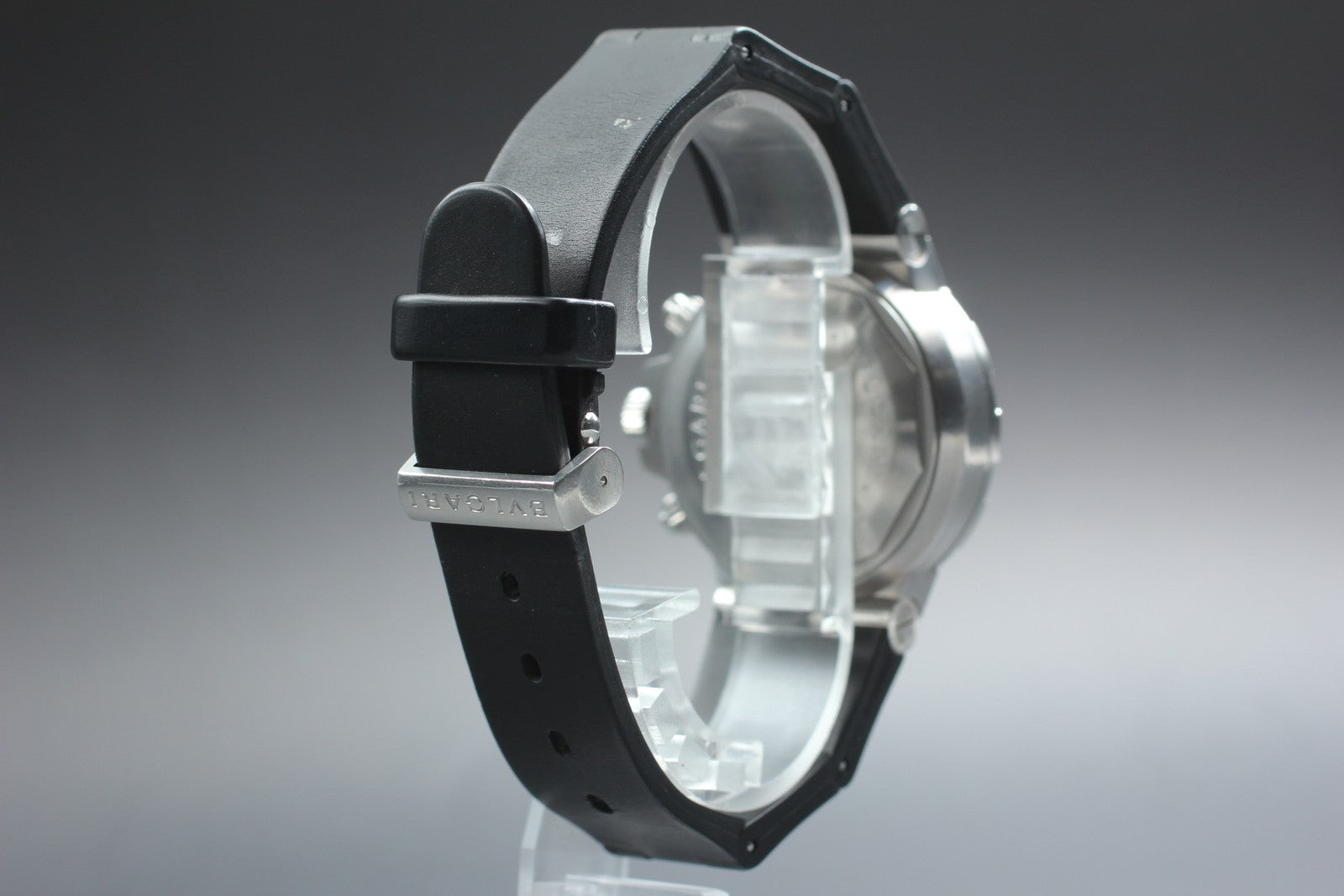 Exc+5* BVLGARI Diagono Scuba SCB38S Automatic Black Men's Watch 38mm From JAPAN