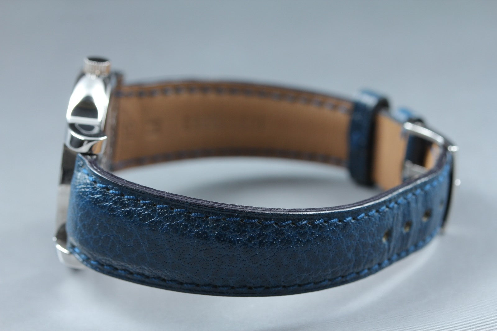 New Batt BVLGARI SOLOTEMPO ST35S Quartz Blue Men's Watch 35mm JAPAN Exc+5*Box