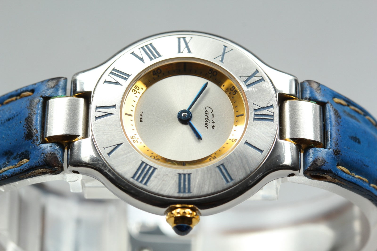New Batt Cartier Must De 21 1340 Silver Dial Quartz Women's Watch 27mm Box JAPAN
