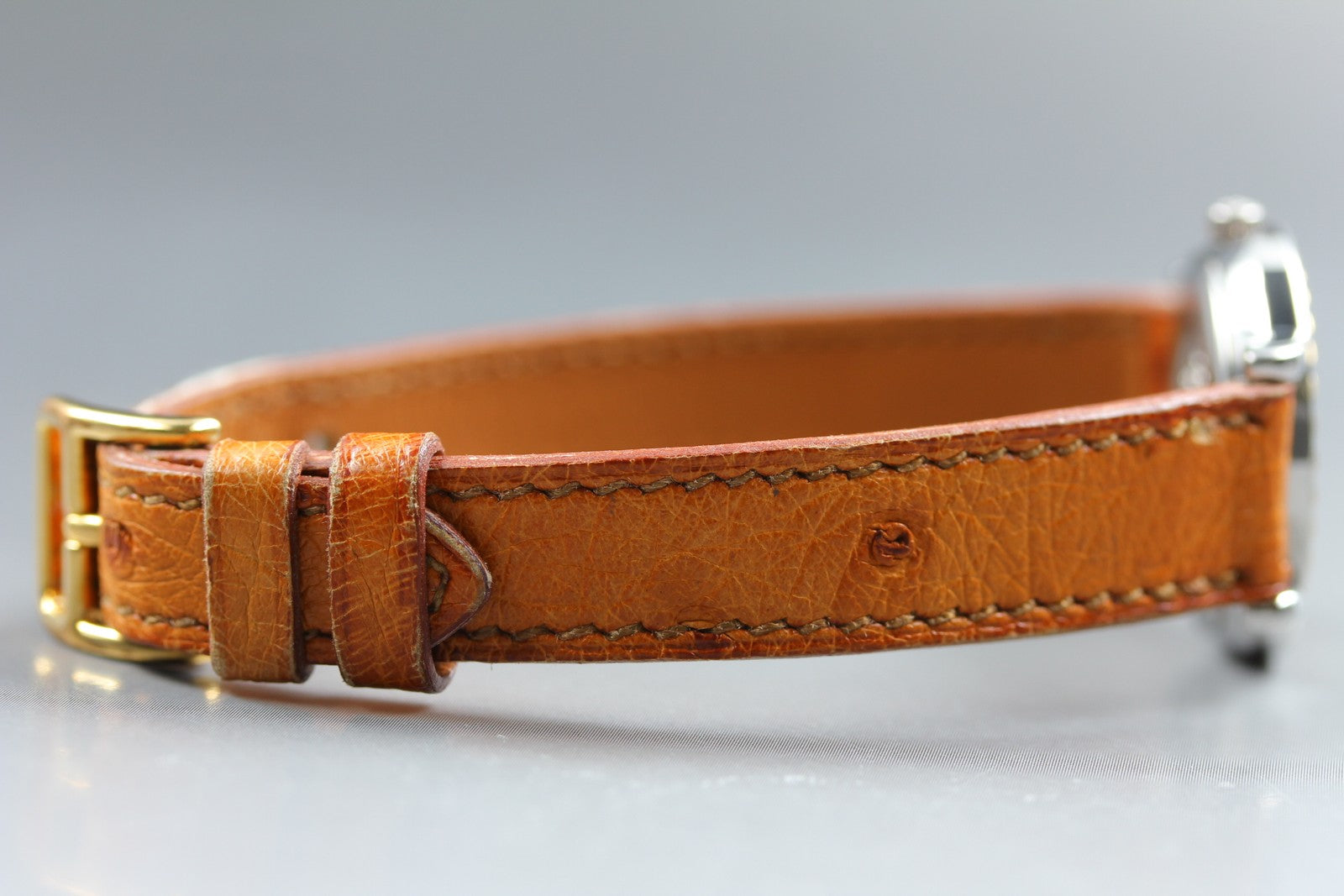Vintage HERMES Sellier SE4.220 Gold Brown "Z" 24mm Woman's Quartz Watch