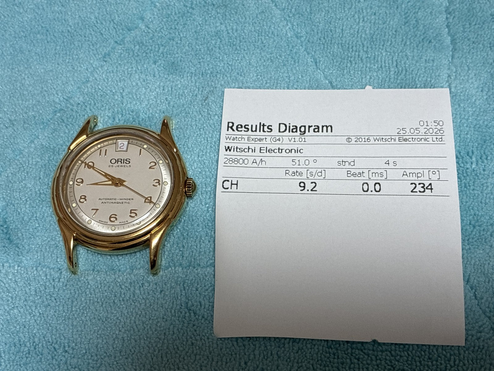 Vintage ORIS 7317 Automatic Date Gold Men's Watch 33mm JAPAN