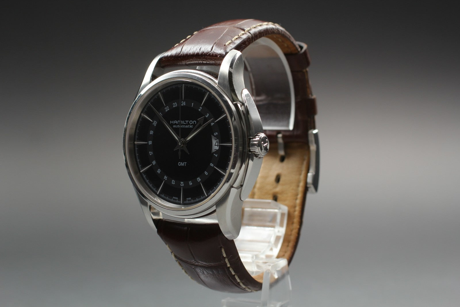 Exc+5* Hamilton Jazzmaster Traveler GMT Automatic Black Men's Watch 42mm JAPAN
