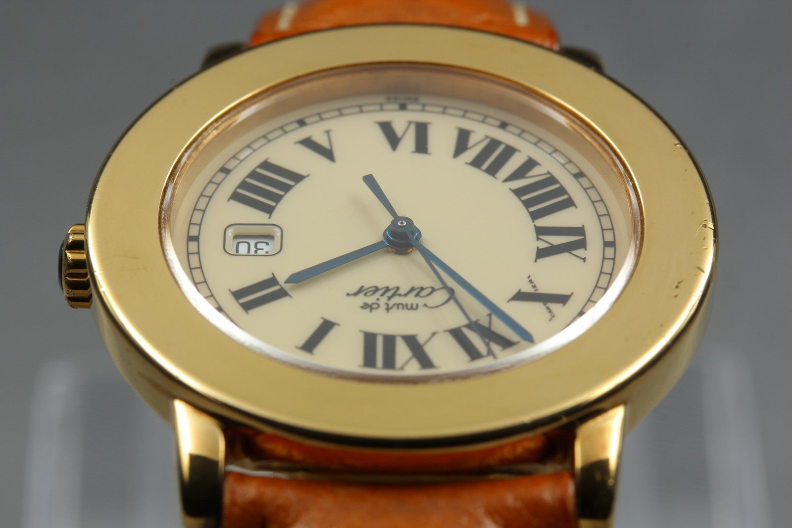 Vintage Cartier Must de Cartier Ronde 1800 1 Gold Brown 32mm Unisex Quartz Watch