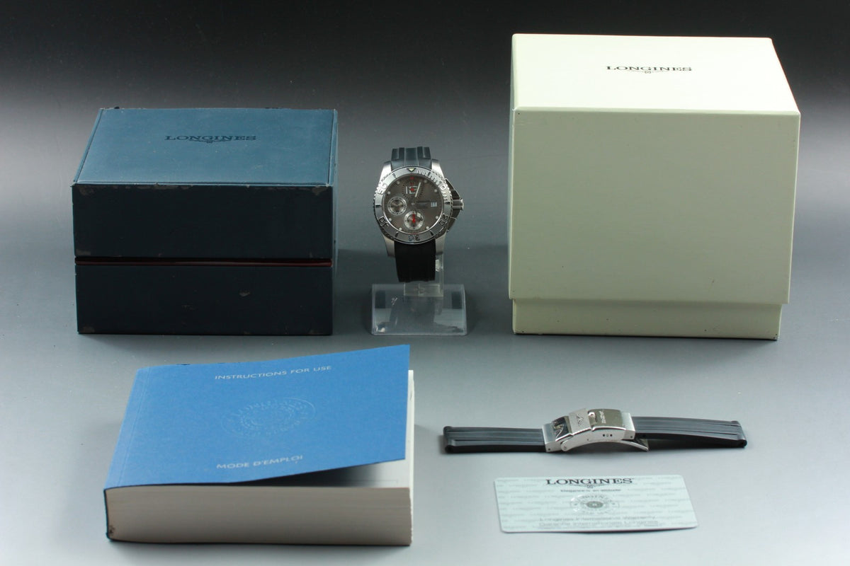 LONGINES HydroConquest L3.673.4 Automatic Chronograph Men's Watch 41mm JAPAN Box