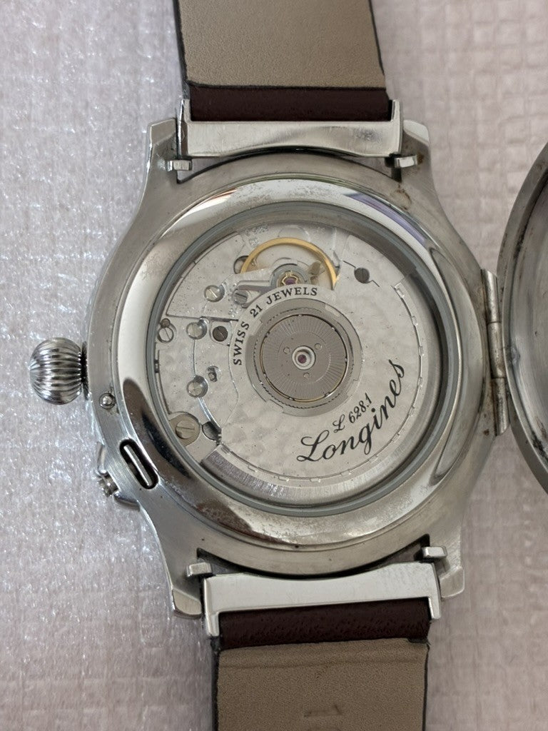 LONGINES Lindbergh Hour Angle L628.5240 Automatic White Men's Watch 37mm JAPAN