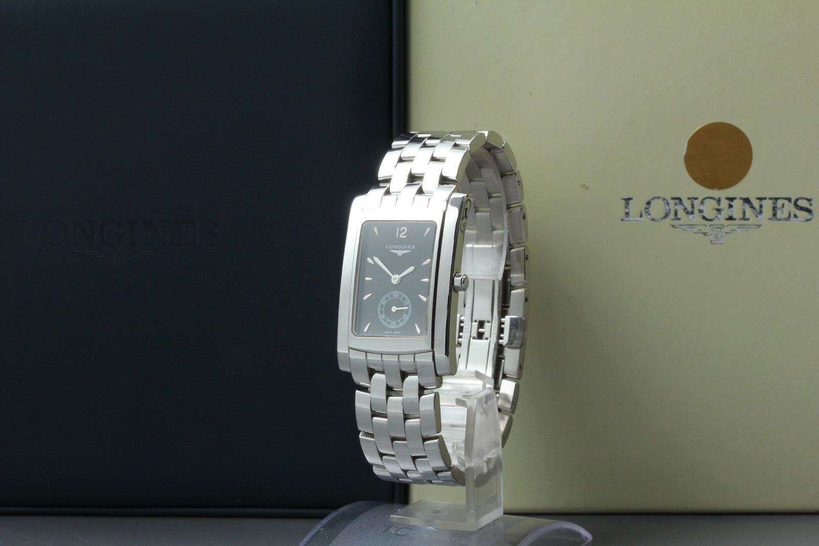 New Batt LONGINES DolceVita L5.655.4 Black Dial Unisex Quartz Watch 26mm JAPAN