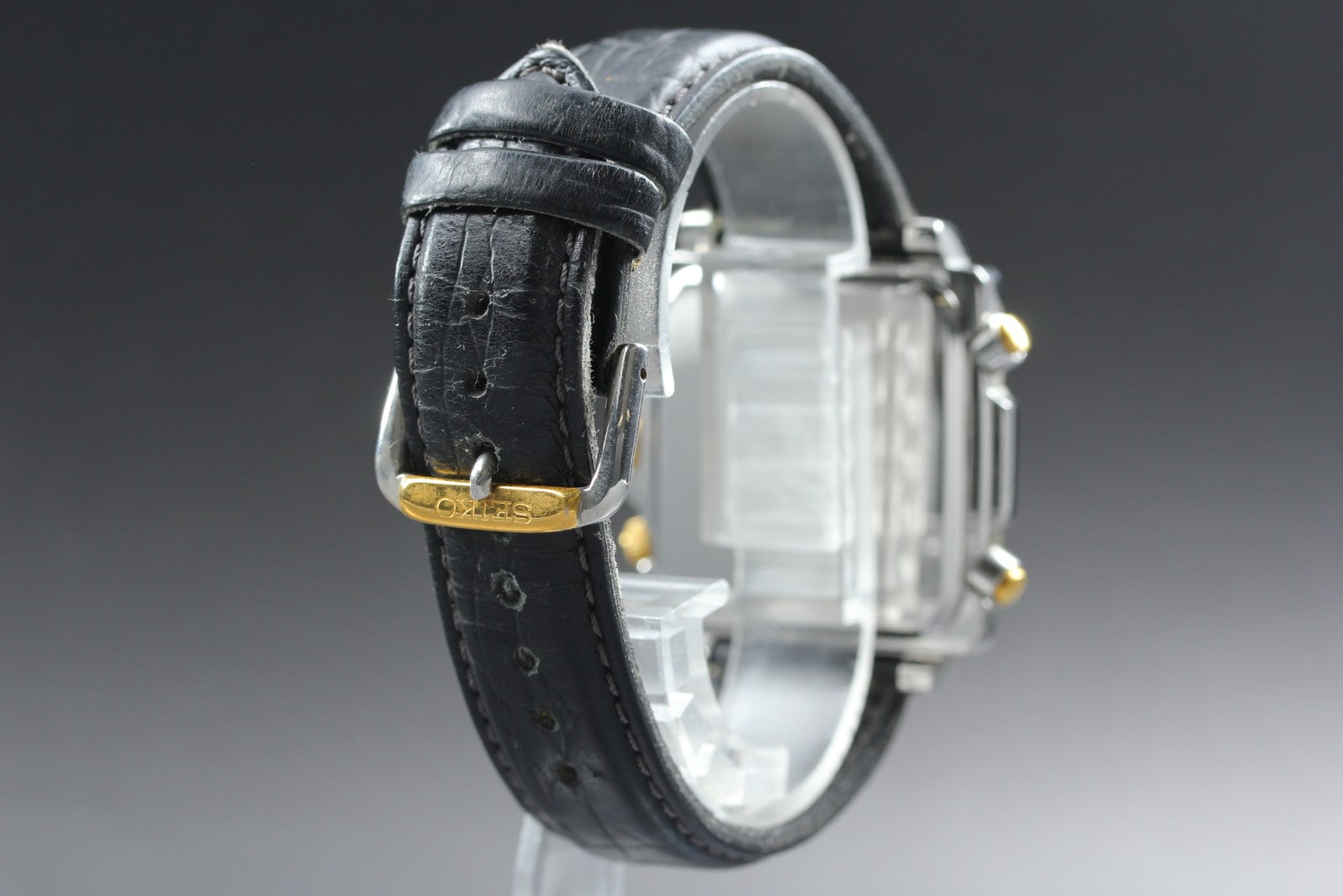 Vintage SEIKO SQ100 7T32-5A20 Monaco Chronograph Quartz Men's Watch 36mm JAPAN