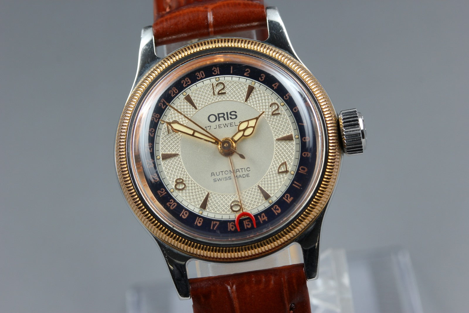 Vintage ORIS Big Crown Pointer Date 7400B Automatic Cream Men's Watch 32mm JAPAN
