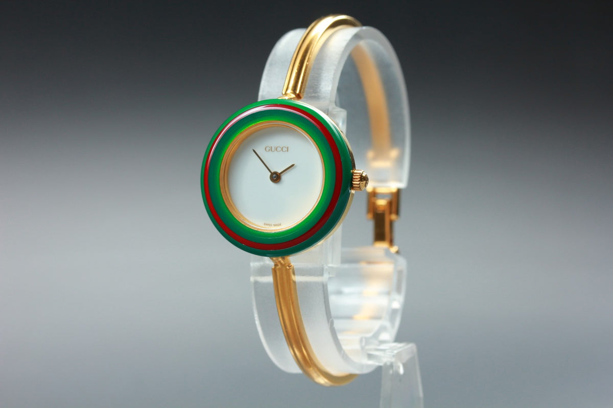 New Batt GUCCI Change Bezel 11/12.2 12Color Quartz White Women's Watch JAPAN