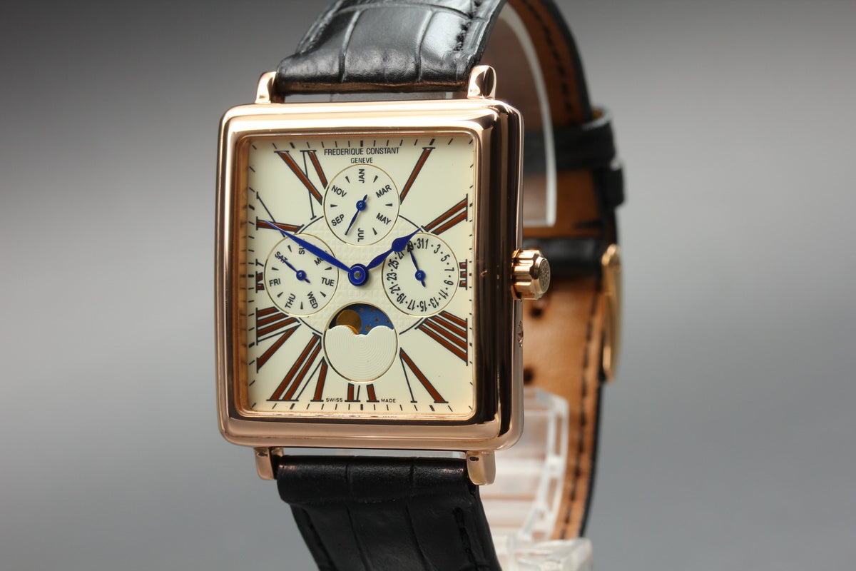 FREDERIQUE CONSTANT FC265X3C4/5/6 Moon Phase Ivory Gold 34mm Quartz Men's Watch