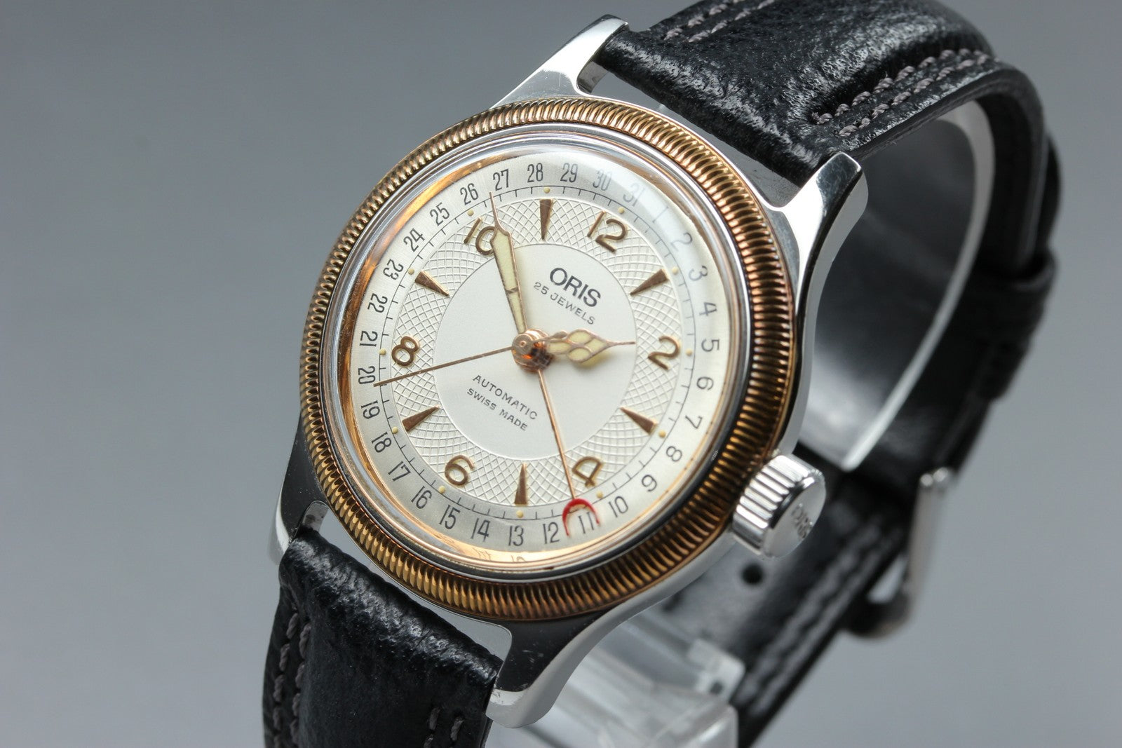 Vintage ORIS Big Crown Automatic Silver Dial Date Men's Watch 35mm JAPAN