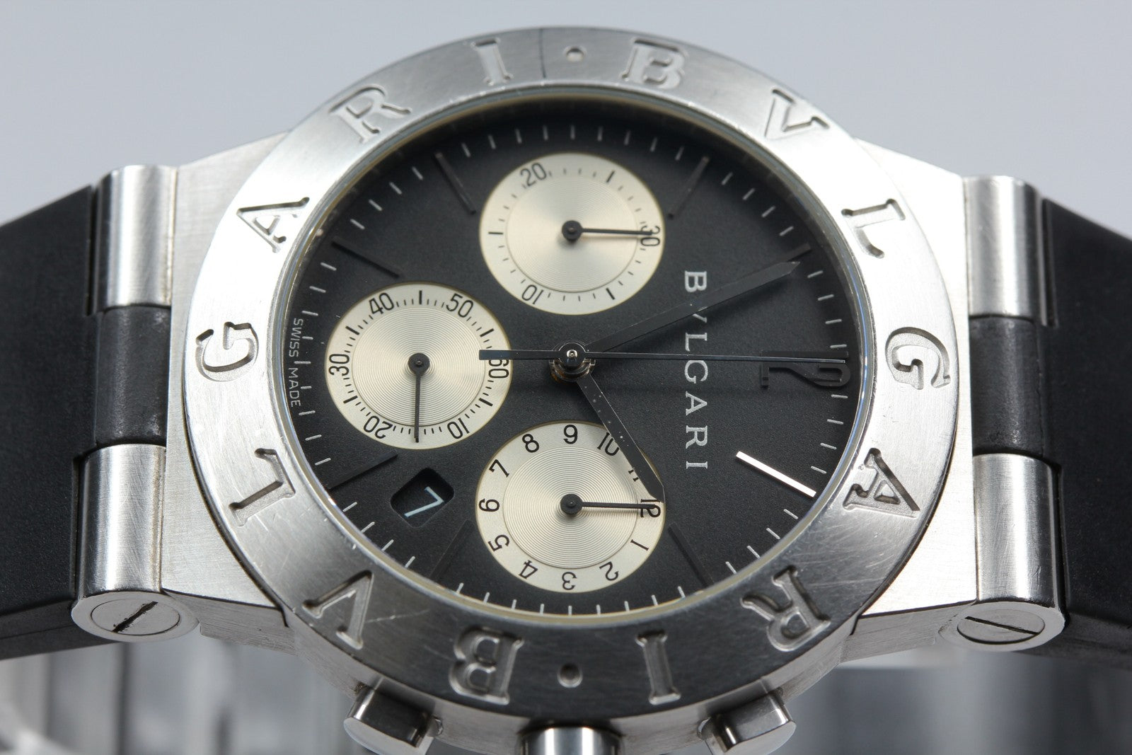 New Batt BVLGARI Diagono Sports CH35S Quartz Black Men's Watch 36mm JAPAN Box