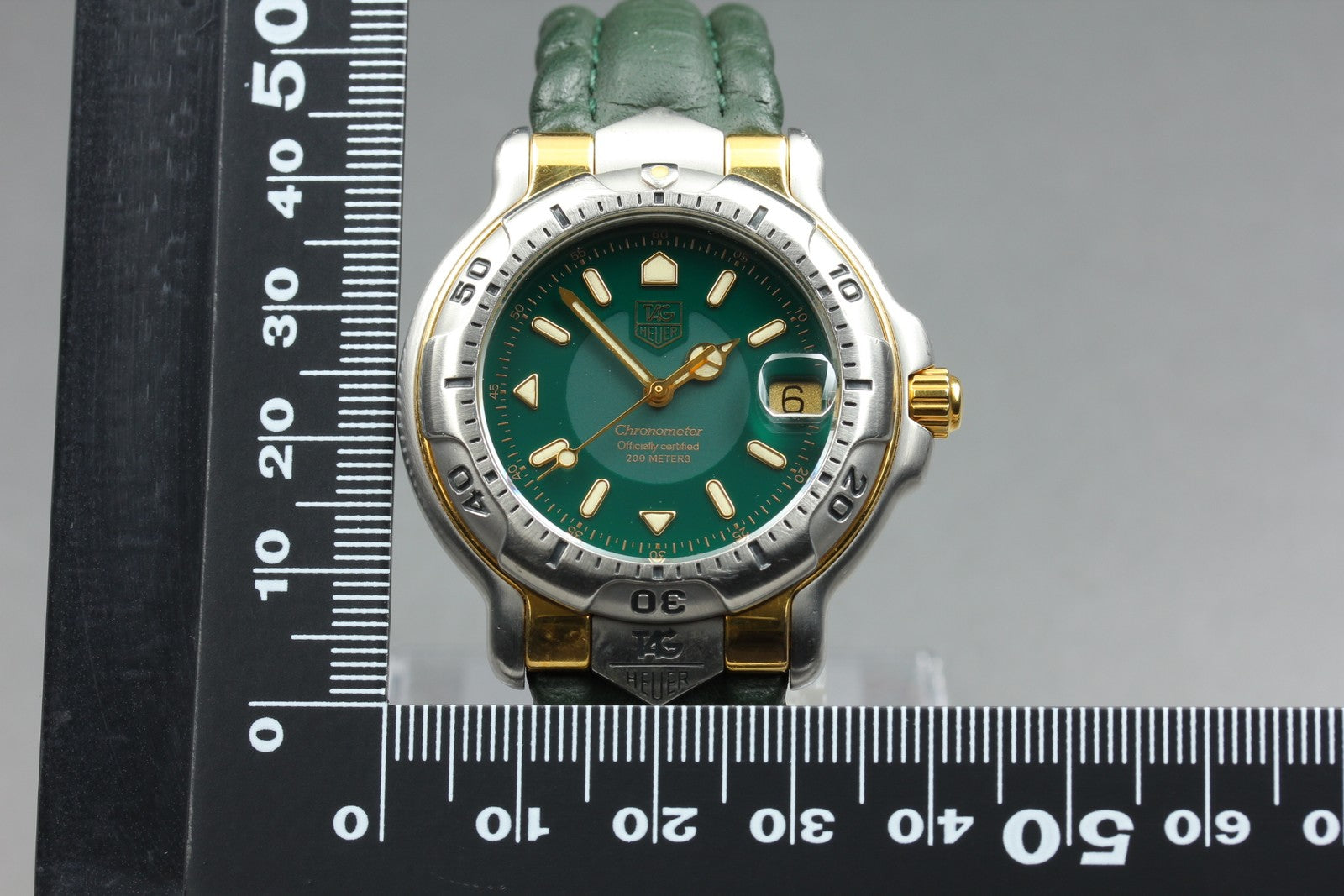 TAG HEUER 6000 Chronometer WH5153 -K1 Automatic Green Men's Watch 37mm JAPAN