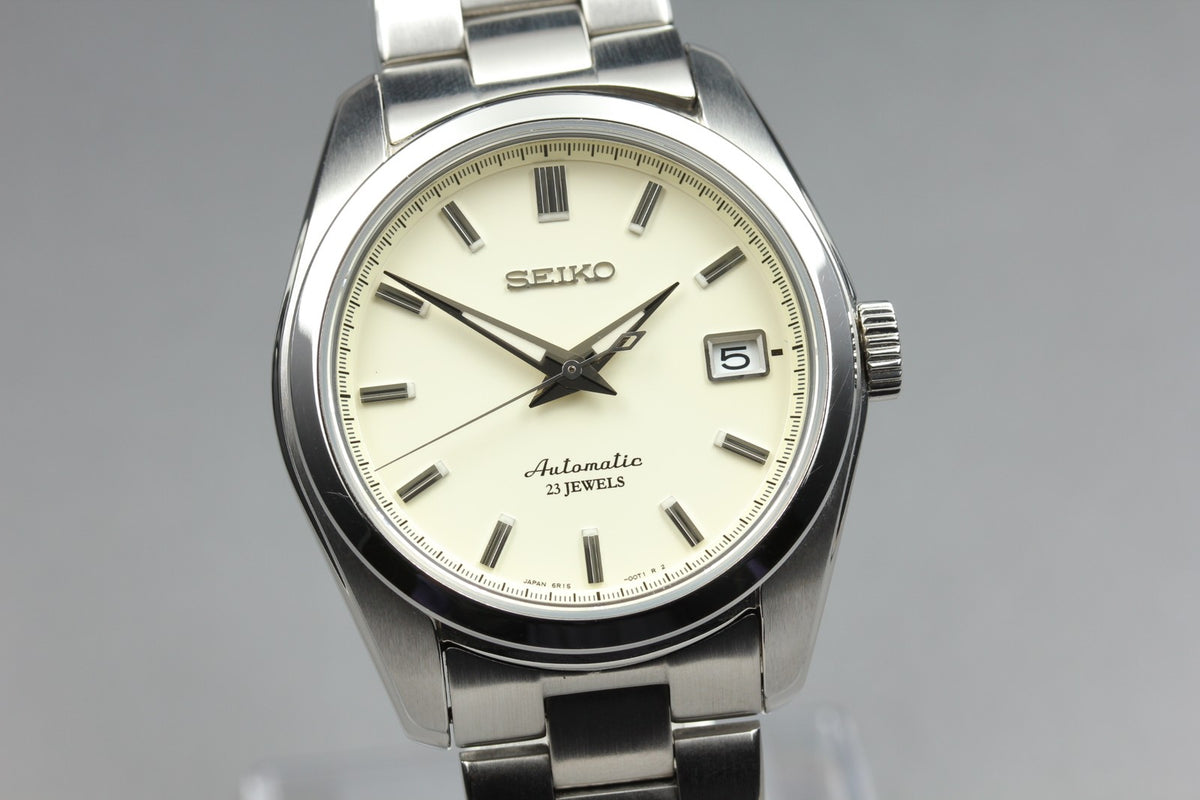 SEIKO Mechanical 6R15-00C1 Automatic White Dial Date Men's Watch 37mm From JAPAN