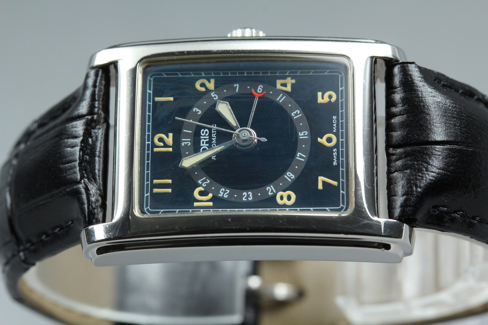 ORIS Rectangular Pointer Date B7460 Automatic Black Women's Watch 26mm JAPAN