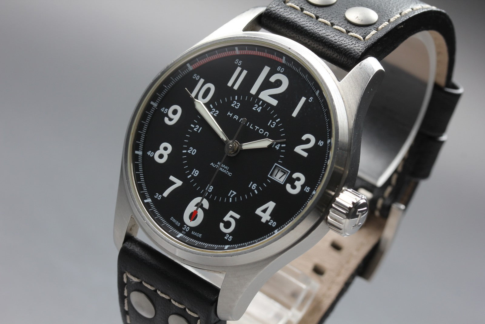 Hamilton Khaki Field H706150 Black Dial Automatic Date Men's Watch 43mm JAPAN
