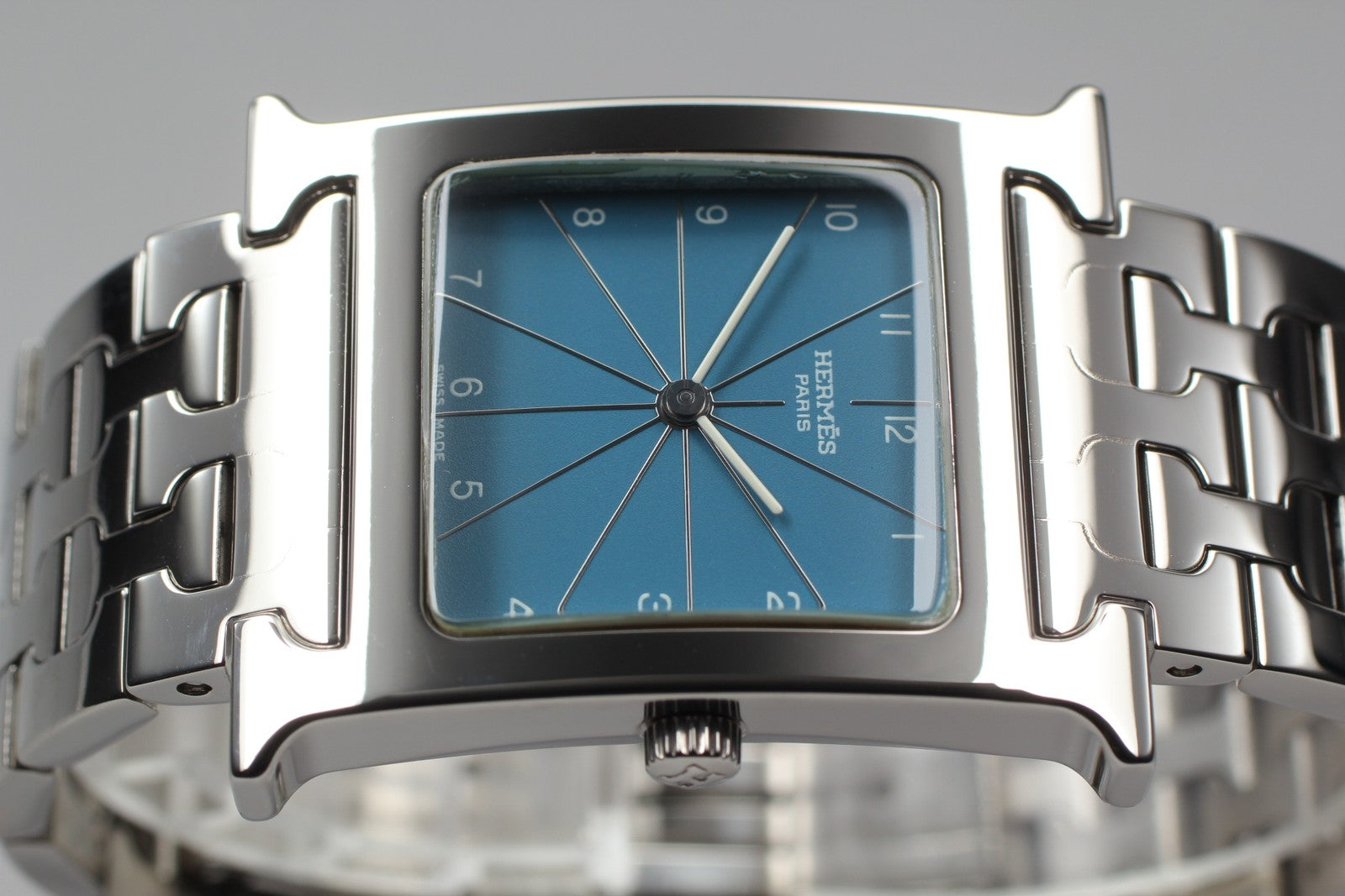 HERMES H Watch HH1.510 Blue Dial Quartz Unisex Watch 26mm JP Box From JAPAN