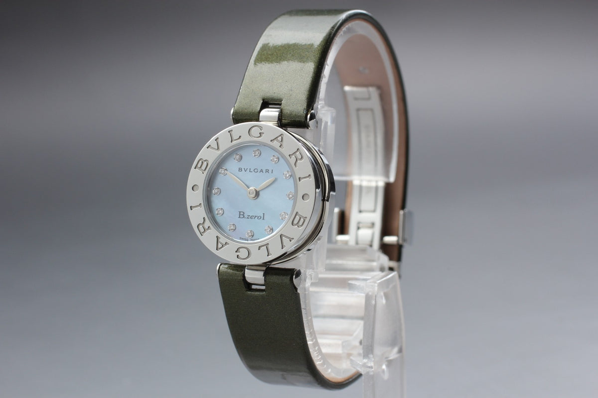 New Batt BVLGARI B-zero1 BZ22S Quartz Blue Dial Women's Watch 22mm JAPAN Box