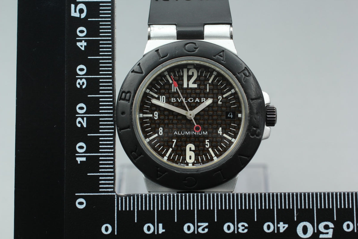 overhauled BVLGARI Aluminum AL38TA Black Men's Automatic Watch 38mm JAPAN Box