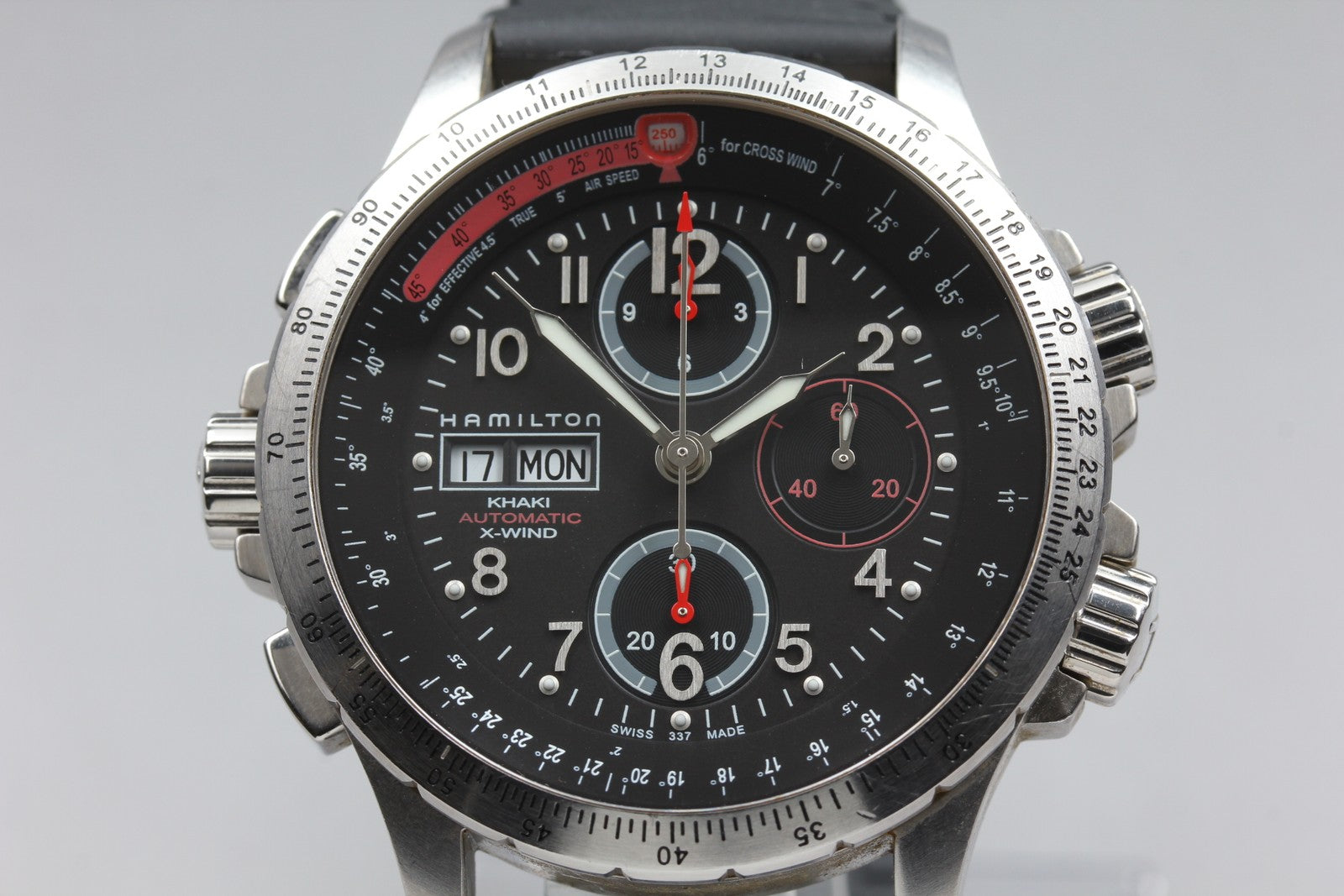 HAMILTON Khaki H776460 Automatic Chronograph Black Men's Watch 44mm JAPAN