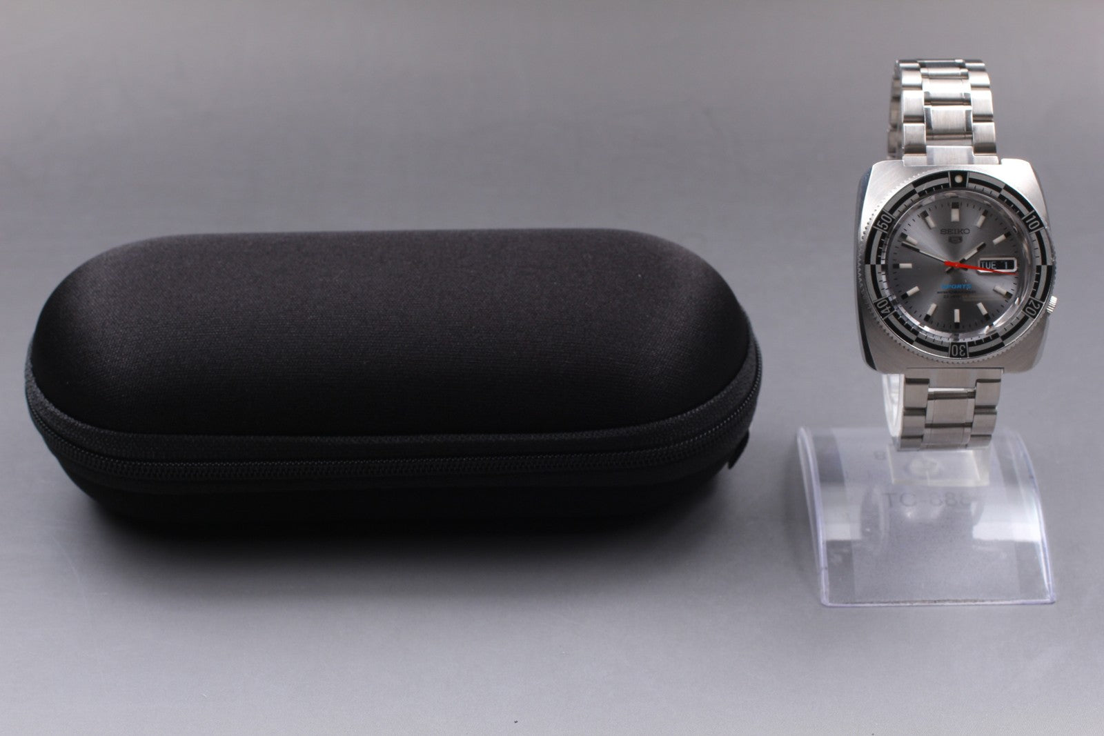 Exc+4 SEIKO 5 Sports 7S36-0070 Silver Dial Rally Diver Analog Men’s Watch JAPAN