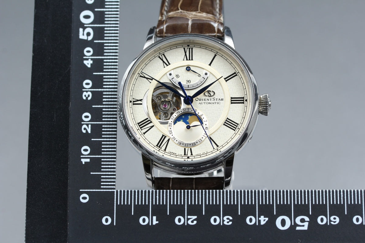 ORIENT Star F7X6-UAC0 Silver Dial Automatic Moon Phase Men's Watch 41mm JAPAN