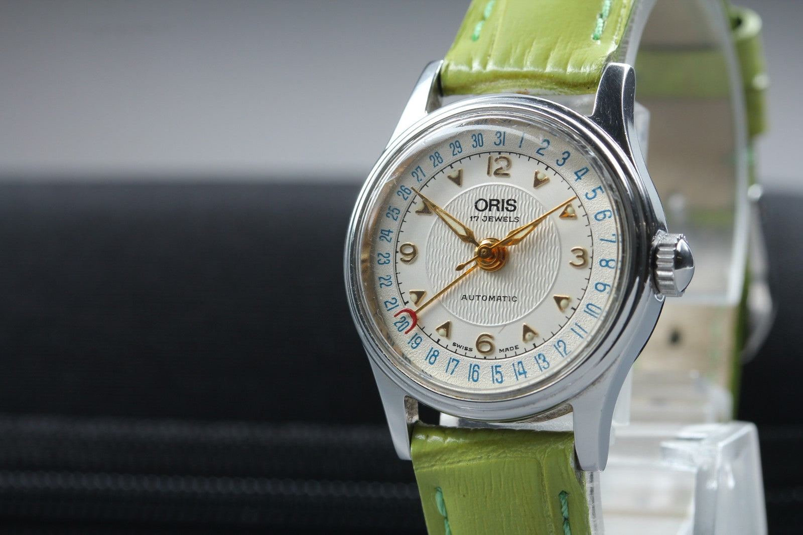 Vintage Oris Pointer Date 7405 Silver Automatic Date 26mm Women's Watch JP Exc+5