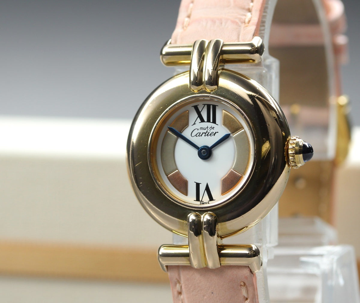 Cartier Must Colisee Vermeil 590002 Pink Gold Women's Quartz Watch Vintage