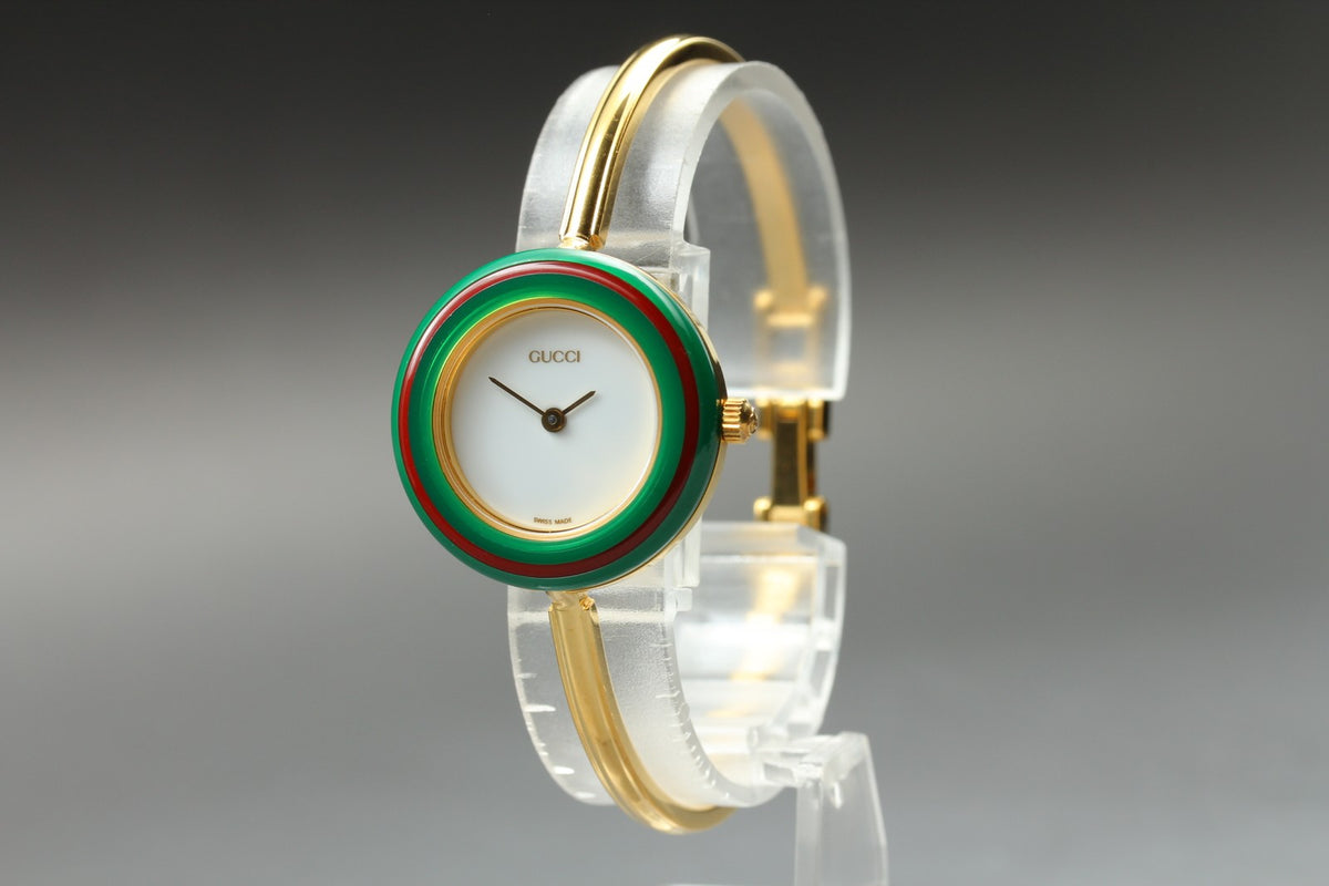 New Batt GUCCI Change Bezel 11/12.2 12Color Quartz Women's Watch w/Box JAPAN