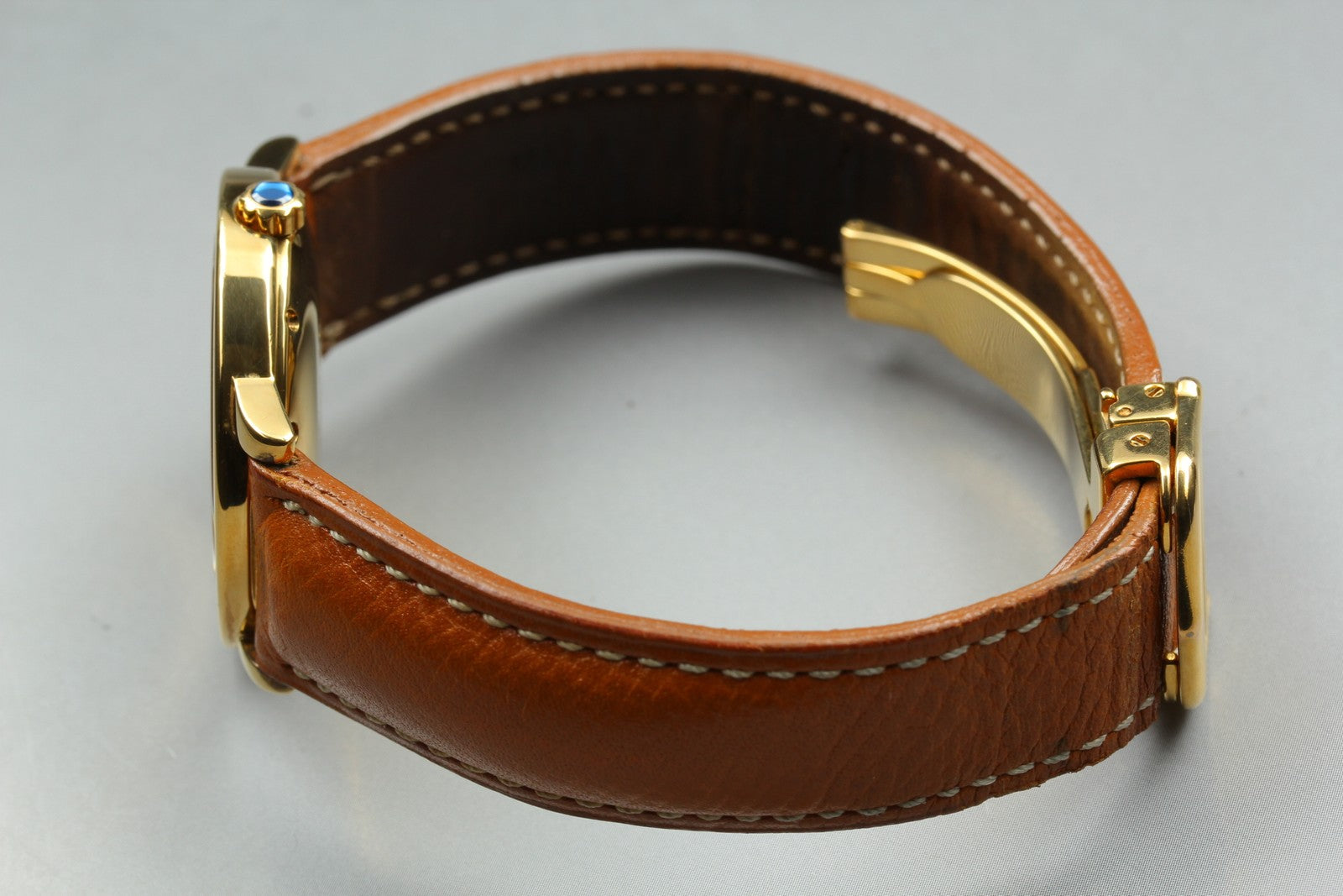 Vintage Cartier Must de Cartier Ronde 1800 1 Gold Brown 32mm Unisex Quartz Watch