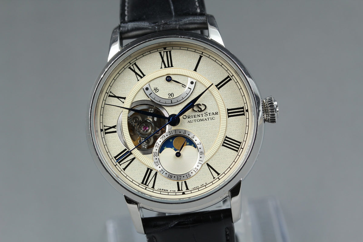 ORIENT STAR Mechanical Moon Phase F7X6-UAC0 40mm Automatic Men's Watch JAPAN