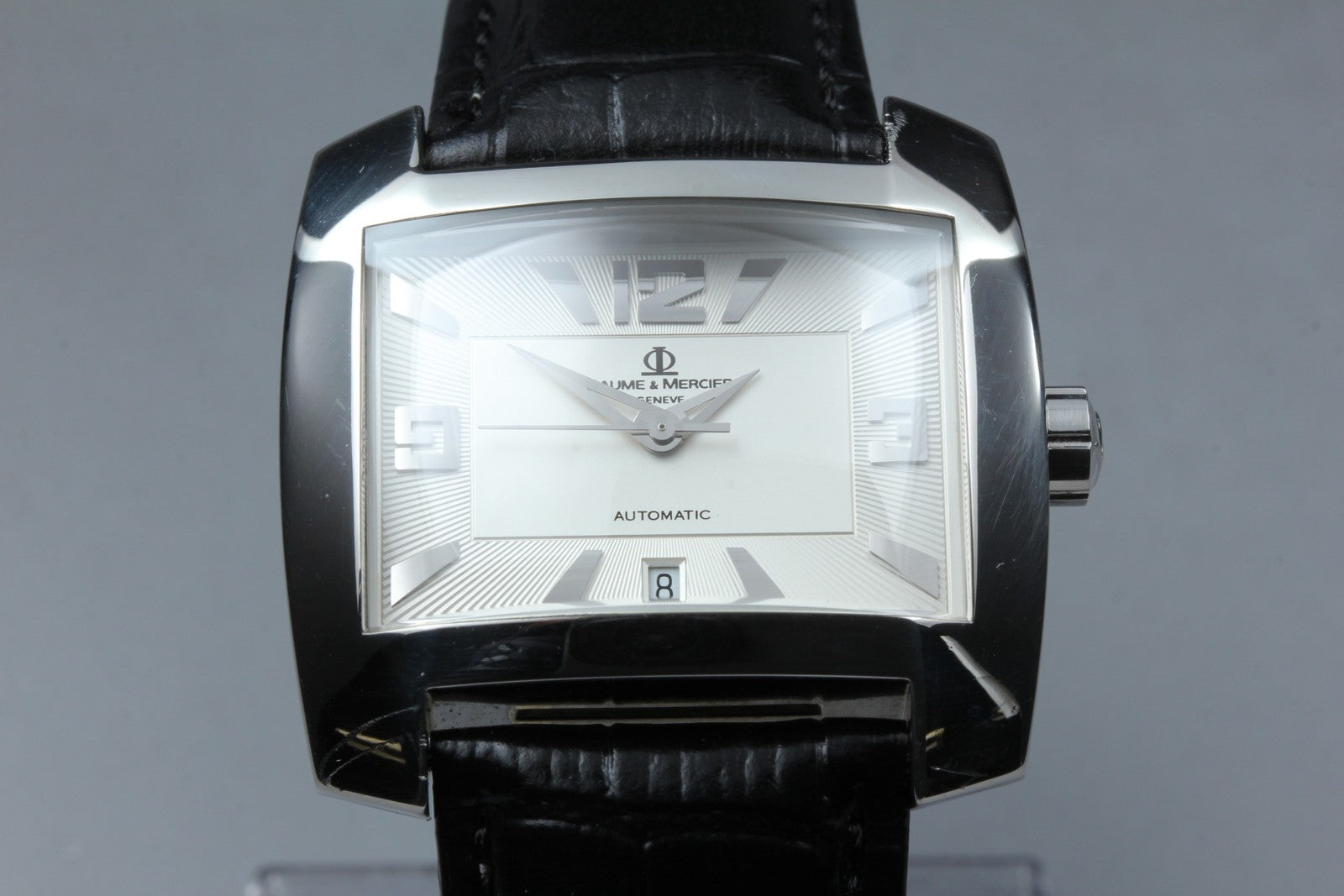 Baume & Mercier Hampton 65394 Automatic Silver Date Men's Watch 37mm JAPAN Box