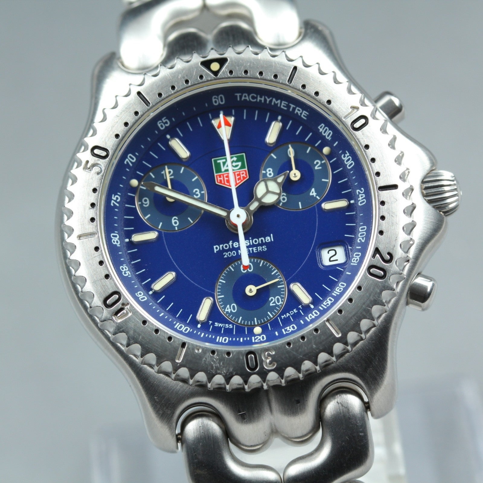 TAG Heuer SEL Professional CG1114 Quartz Chronograph Blue Men's Watch 37mm JP