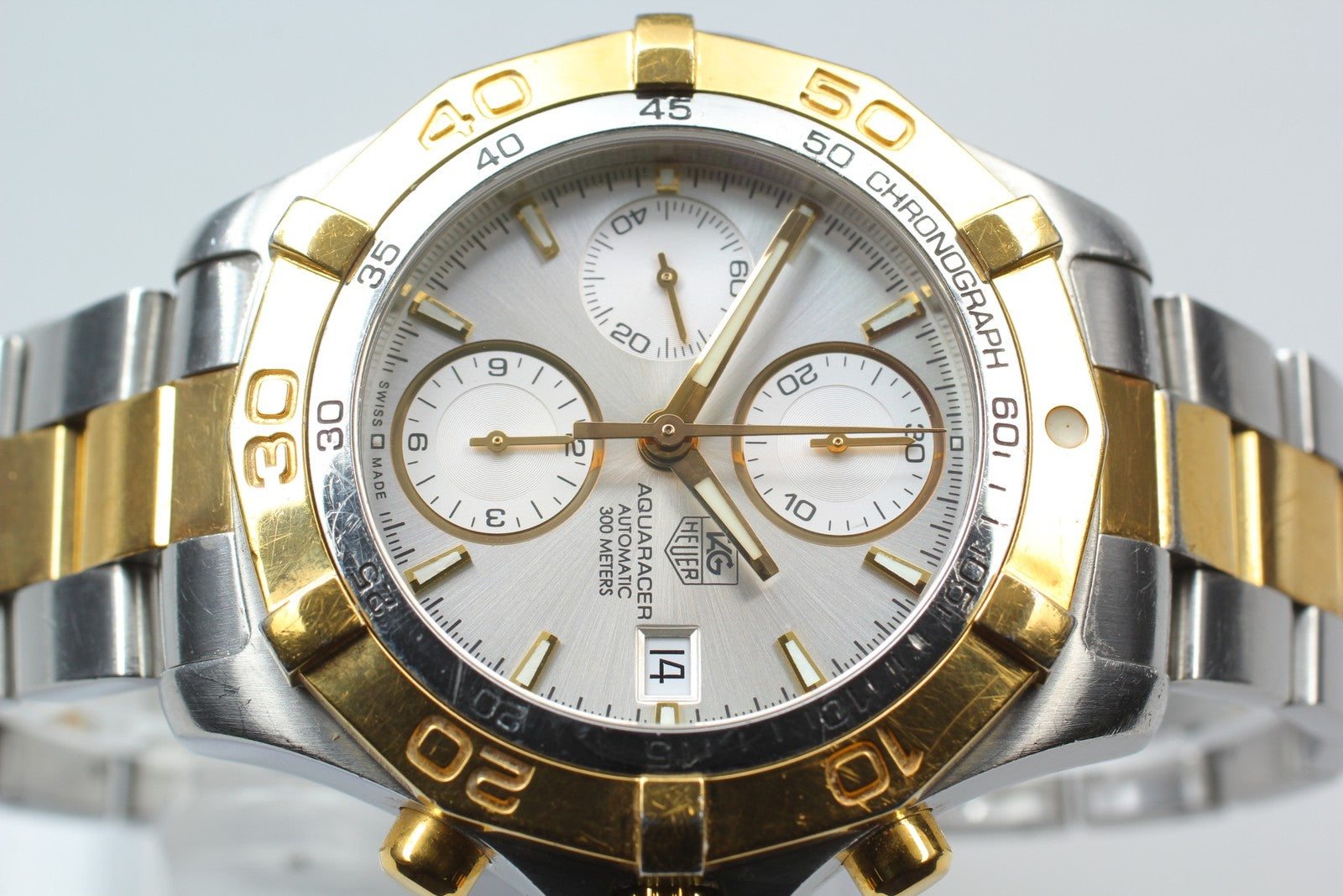 TAG Heuer Aquaracer CAF2120 Automatic Chronograph Men's Watch 42mm Exc+5 w/Paper