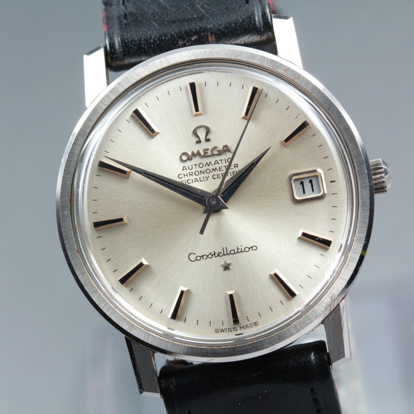 Vintage OMEGA Constellation 168.018 Automatic Silver Men's Watch 35mm JP Exc+5